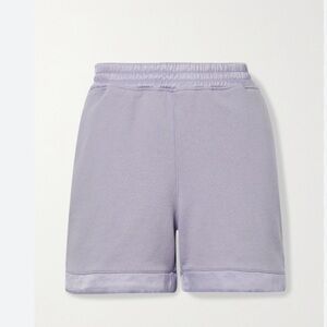 RtA Edgar Satin-Trimmed Cotton-Jersey Shorts Lilac NWOT